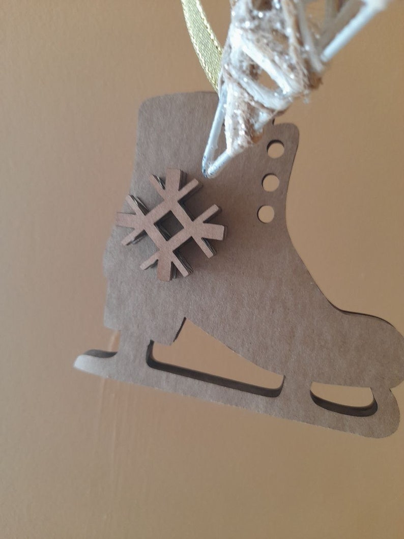 Christmas skates. Set of 4. Christmas tree and home decoration, laser cut cardboard, party decor, holiday decor, winter decor, party supply image 9