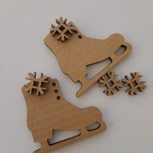 Christmas skates. Set of 4. Christmas tree and home decoration, laser cut cardboard, party decor, holiday decor, winter decor, party supply image 7