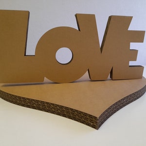AMOR: recorte de cartón, independiente y no, decoración del hogar, arte mural, decoraciones para fiestas, diferentes tamaños, blanco o marrón. Para proyectos de bricolaje.