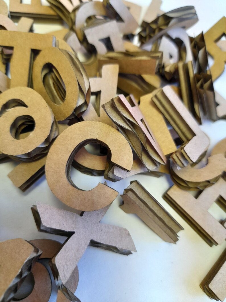 Cardboard Miniletters and Mininumbers.set of 260 Letters 100 Digits ...