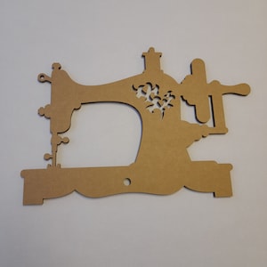 Forma de la máquina de coser - recorte de cartón. Árbol de Navidad, decoración de casas y fiestas, arte mural, decoraciones de fiestas, proyectos de bricolaje, diferentes tamaños.