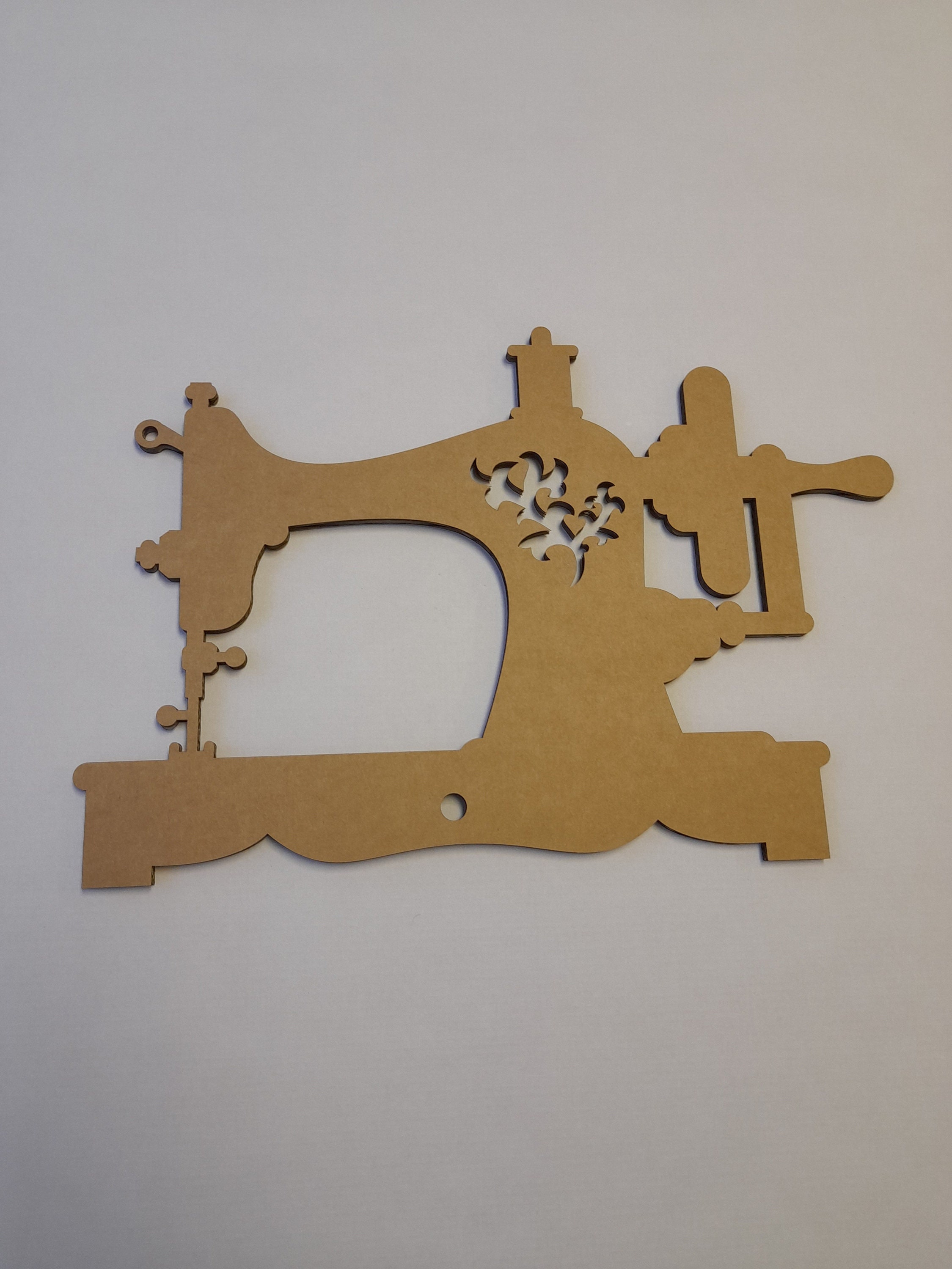 Sewing machine shape - cardboard cutout. Christmas tree, home and party decor, wall art, party decorations, DIY projects, different sizes.