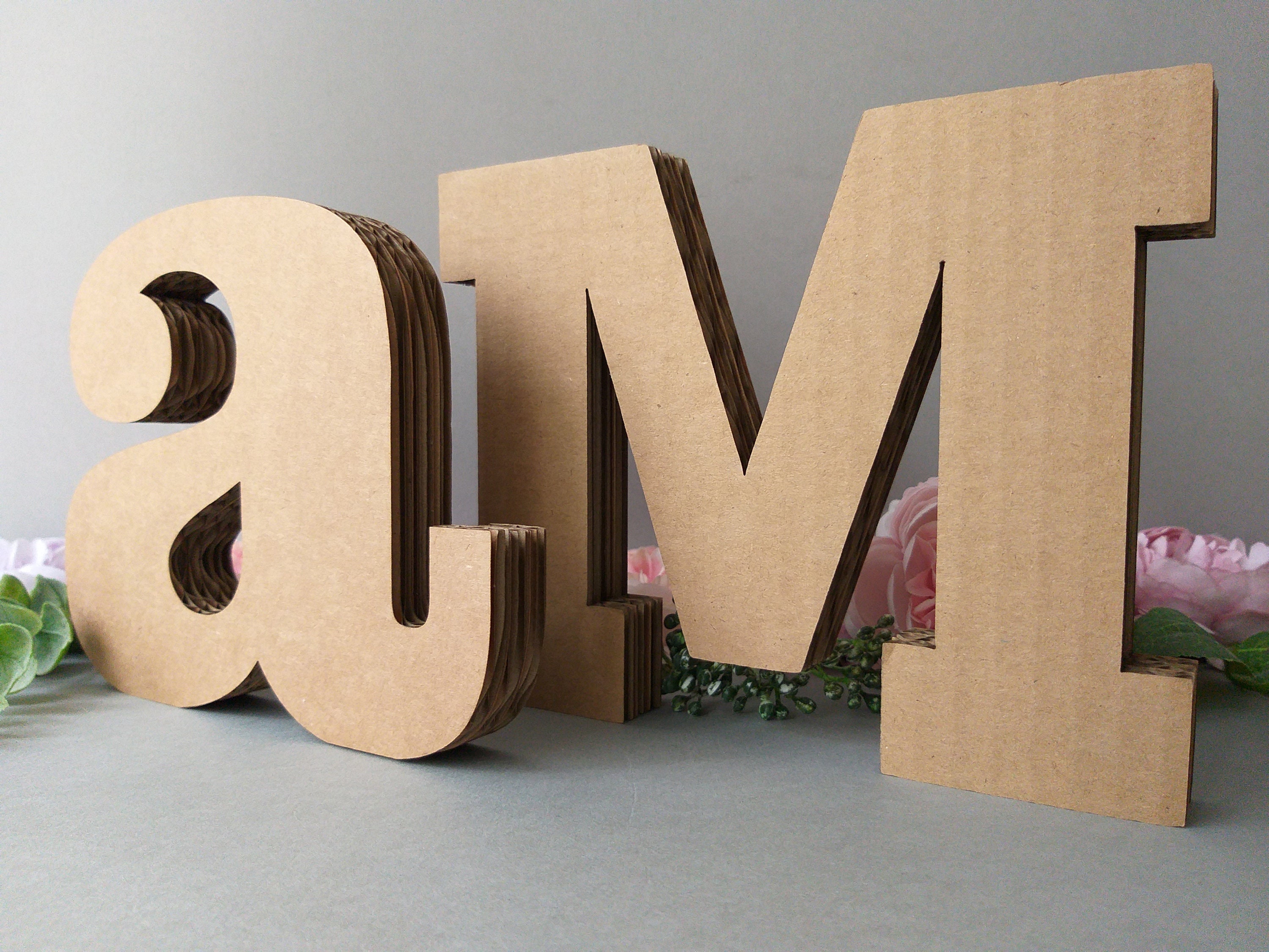 Small 25cm Tile Pattern Cardboard Letters & Numbers - Stephanie