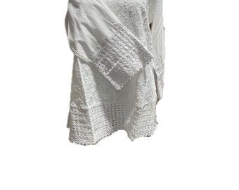Handgeborduurde traditionele Chikankari Indiase witte katoenen maxi Kurti Kurta tuniek Kameez vrouwen shirt kraag zomer casual lente top blouse