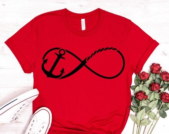 Infinity Anchor Shirt, Anchor Tee,Infinity Symbol Valentines Day Shirt, Infinity Sign Infinite Love Shirt, Infinity Couple Valentine's Gifts