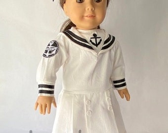 Summer Middy Dress Repro Set with Whistle for American Girl 18" Doll Samantha--Better than the original--Read Why!