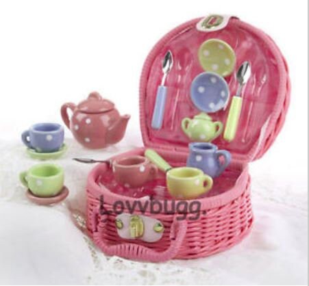 Tea Sets 1 for 18 Inch American Girl Doll Pink Multicolor Fiesta Style Princess Party Porcelain Plastic Party Food Accessory Etsy UK