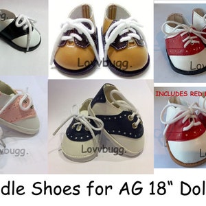 Saddle Oxfords School Uniform Shoes for 18 inch American Girl or Bitty Baby or Baby Born Doll Shoes