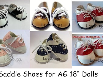Saddle Oxfords School Uniform Shoes for 18 inch American Girl or Bitty Baby or Baby Born Doll Shoes