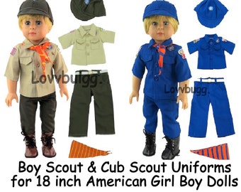 Boy and Cub Scout Uniforms and Boots for 18 Inch American Girl