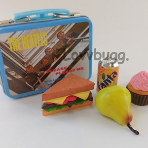 Beatles School Lunchbox Set for 18 inch American Girl Julie, Courtney or Bitty Baby or Baby Born Doll Accessory