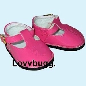 Pink T-Strap Mary Janes Schuhe für 18 Zoll American Girl oder Bitty Baby oder Baby Born Schuhe LovvbuggToo