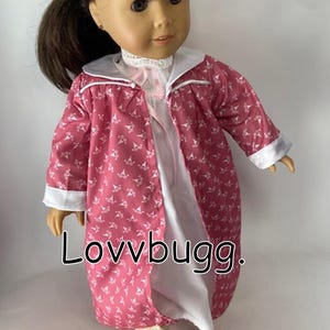 Komplet koszuli nocnej i szlafroka z kapciami dla lalki American Girl 18&quot; Samantha - lepszy od oryginału - przeczytaj dlaczego!