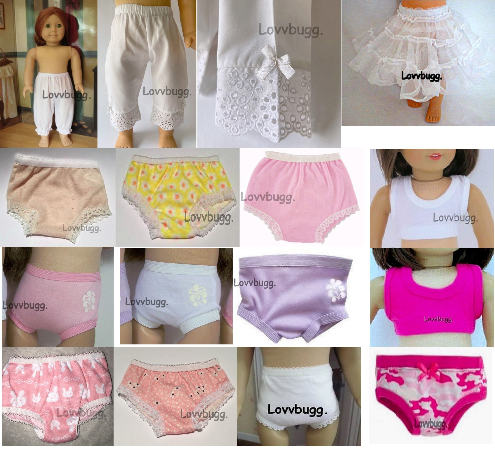 Pink Flower Panties Underwear for 18 American Girl Doll Clothes +FREESHIP  ADDS!