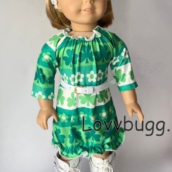 Lovvbugg® IRISH ROCKER 4pc SET for 18 inch American Girl St. Patrick's Day Doll Clothes Dress Headband Belt Boots