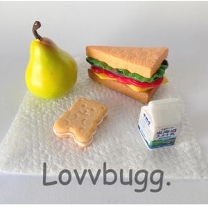 School Lunch Food Set with Triangle Sandwich for 18 inch American Girl Doll Accessory Add to Lunchbox You Have Already