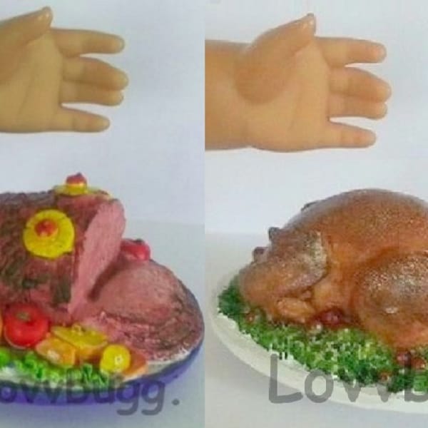 Holiday Ham or Turkey Platter for 18 inch American Girl Doll Food Accessory Christmas Thanksgiving Easter