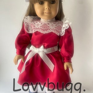 Christmas Dress Lovvbugg Reproduction with Hairbow for American Girl 18" Doll Samantha Holiday--Better than the original--Read Why!