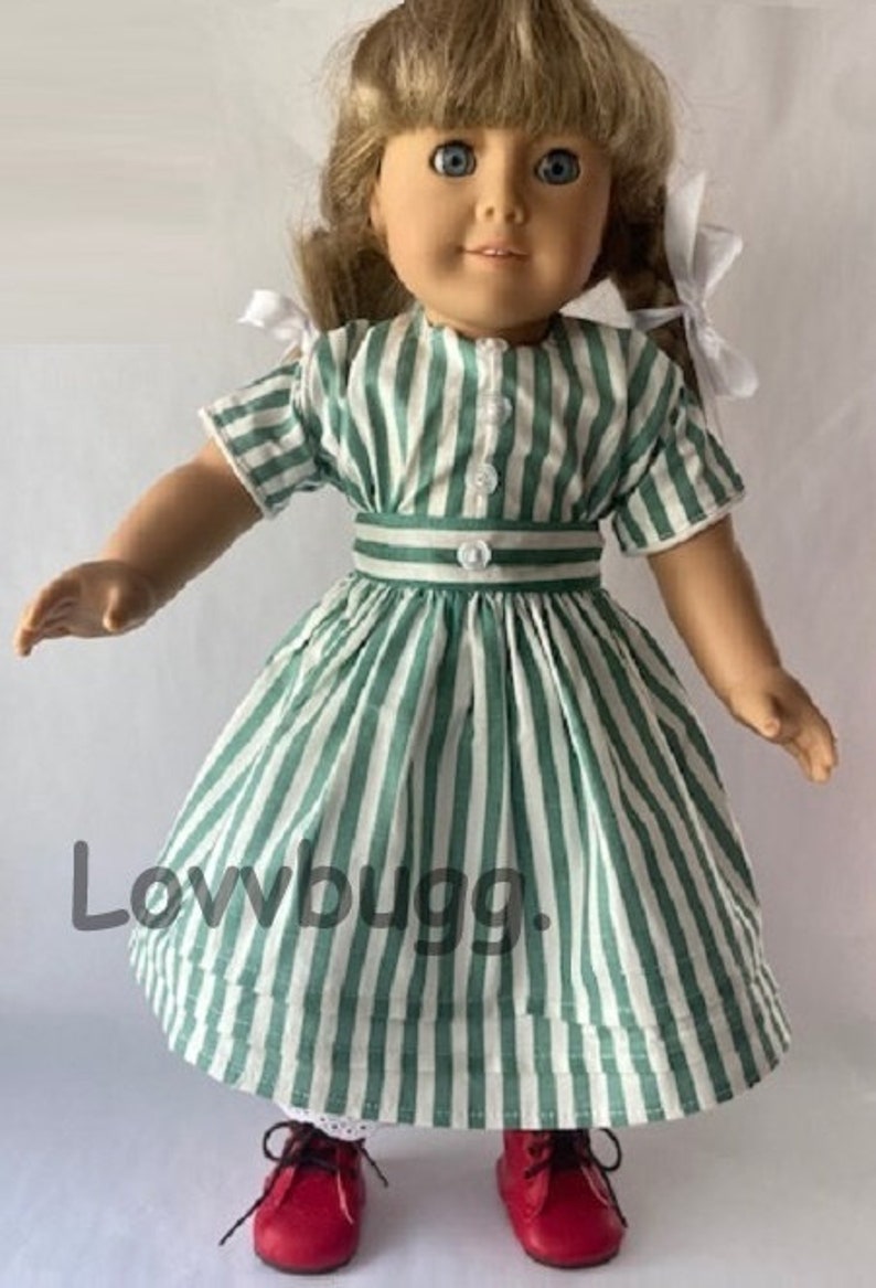 Repro Kirsten Clothes Dress Shoes Boots for 18 American Girl Doll Dirndl Summer Winter Birthday School Baking Gown Midsummer & Basket Trail Stripes Summer Dress