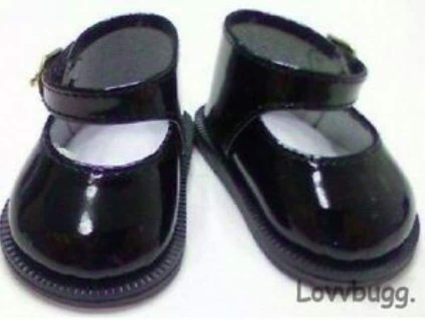 Patent Black Mary Janes Doll Shoes for 18 inch American Girl or Bitty Baby or Baby Born Doll Shoes LovvbuggToo