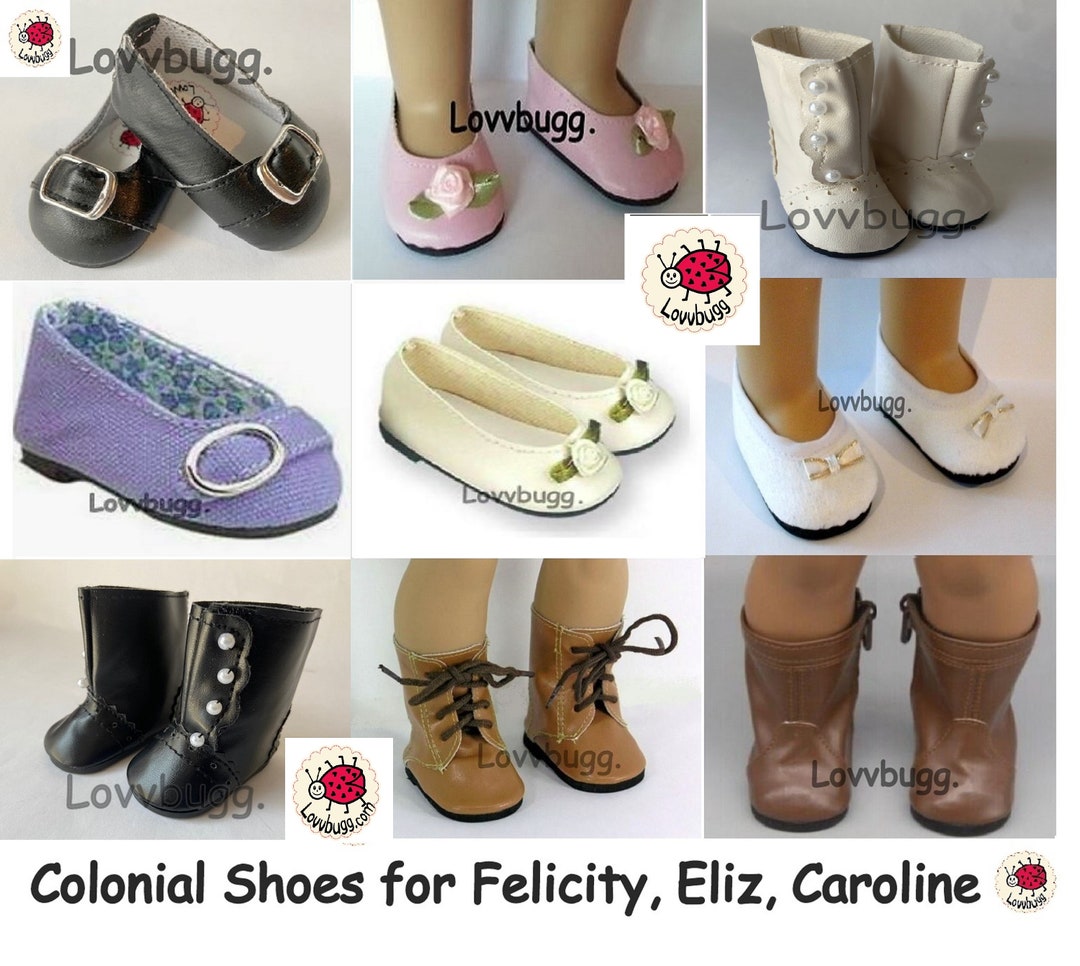 Colonial Buckle Shoes and Boots for Felicity, Elizabeth and