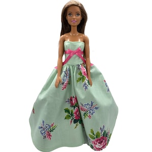 Light Green Floral Ball Gown for 11.5&quot; Fashion Dolls