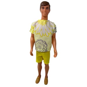Yellow Shorts and Floral Shirt for 12&quot; Male Fashion Doll