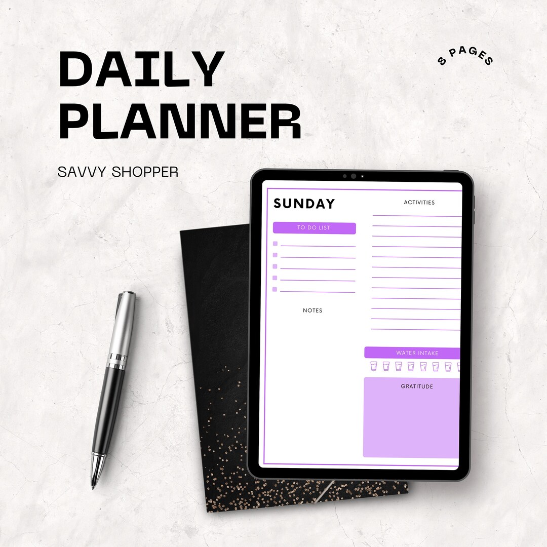 Minimalist Daily Planner Printable | to Do List, Undated (PDF) - Etsy