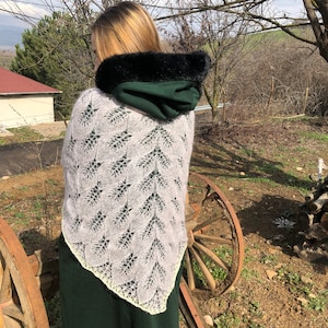 palatine-Scarves- wool angora stole -boho rustic wedding Christmas gift