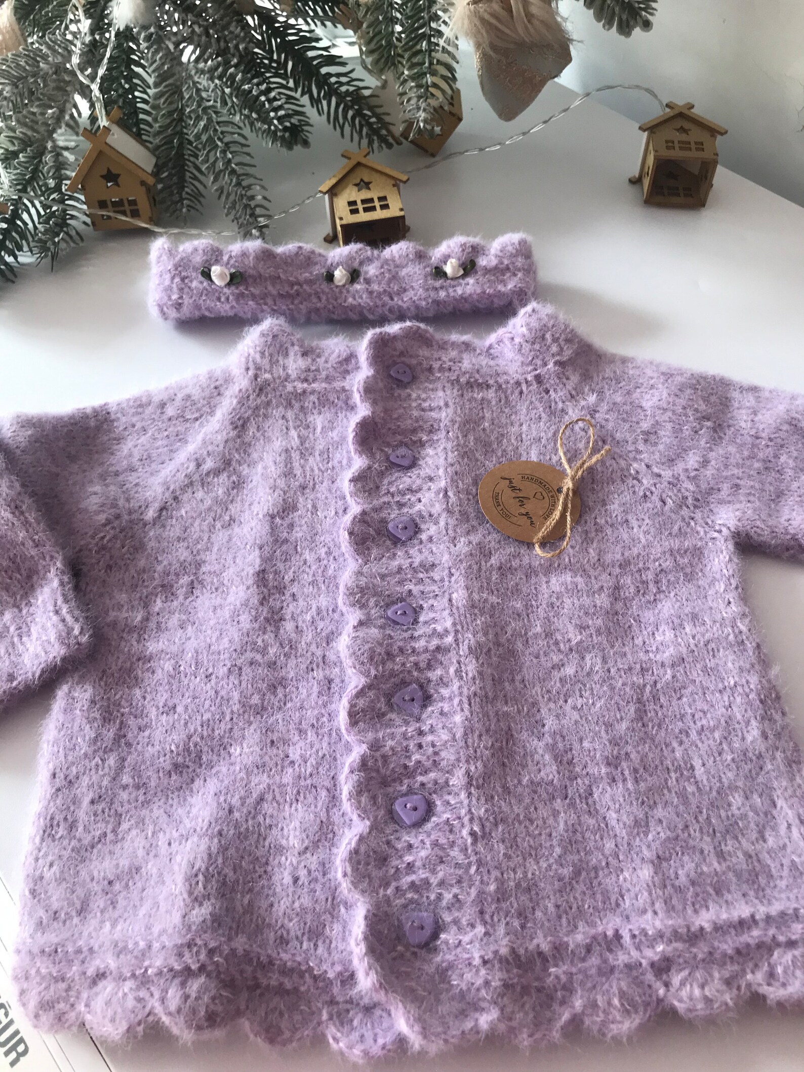Little Surprise Box Purple with 3d Bunny Kids Cardigan Sweater main image 1