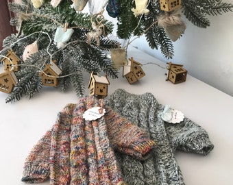 Hand-Knitted Mohair Dog Sweater: Warm Puppy Jumper, Small Pet Turtleneck