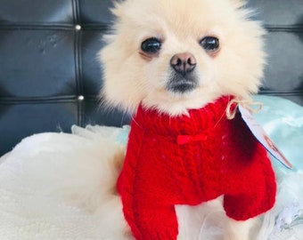 Knitted Mohair Dog Sweater: Personalized Turtleneck Jumper