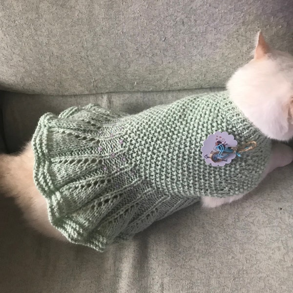 Cable Knit Dog Clothes Small Dog Dress  Clothes Cat Dress Cat Clothes Designer Dog Clothes Kitten Puppy Dog Clothes Dog  sweater Pet Dress