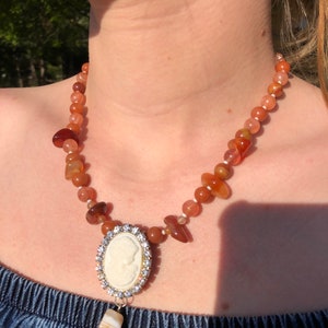 Cameo necklace, cameo choker, cameo jewelry