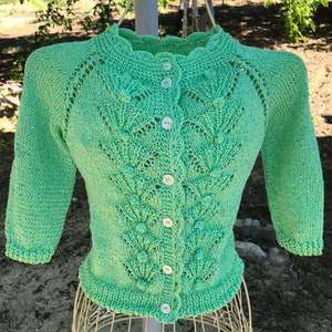 Organic hand knit baby cardigan for 3-4 ,4-5 years-Toddler girl sweater-kid jacket Little girl wedding clothes bolero for special day