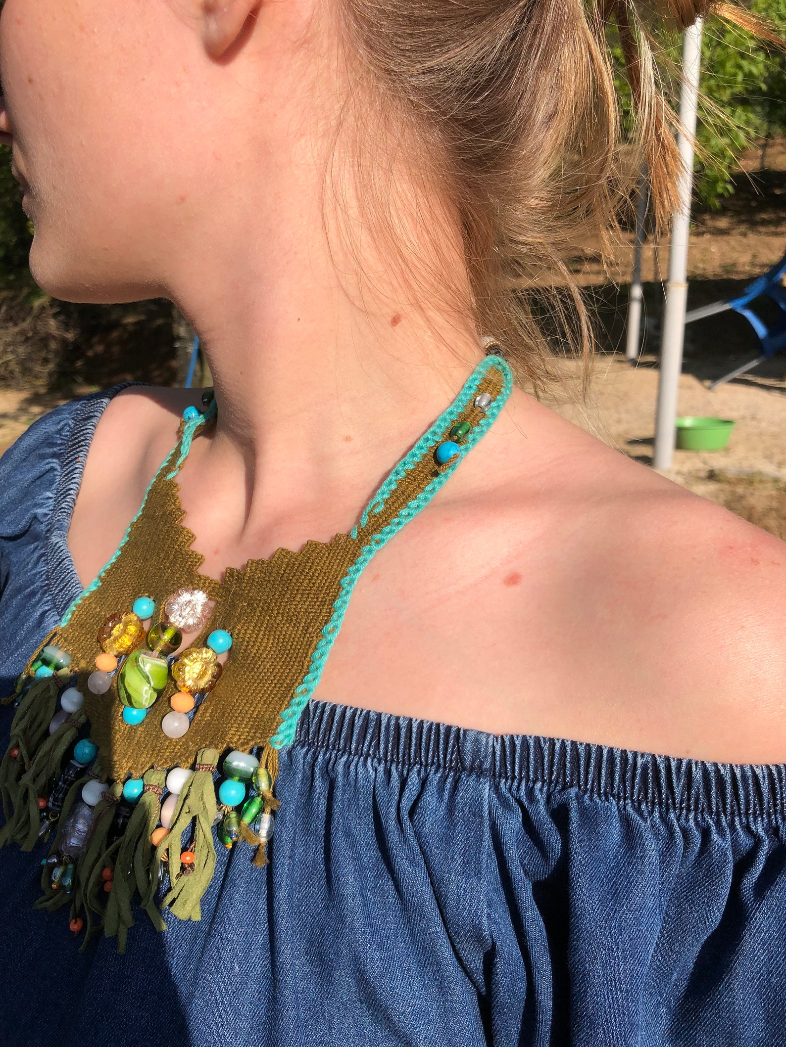 Noessla Multi-Layer Crystal Bead Choker Necklace - Colorful Boho Statement Jewelry For Women