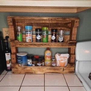 Countertop spice rack, Reclaimed wood, Country, Rustic, Primitive, Farmhouse, Kitchen