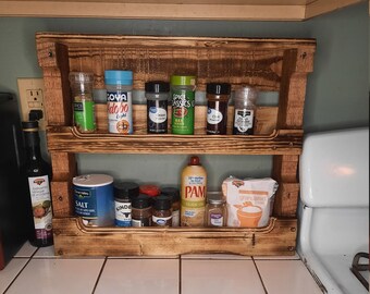 Countertop spice rack, Reclaimed wood, Country, Rustic, Primitive, Farmhouse, Kitchen