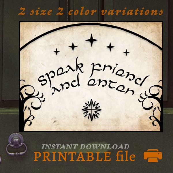 Speak Friend and Enter - Etsy