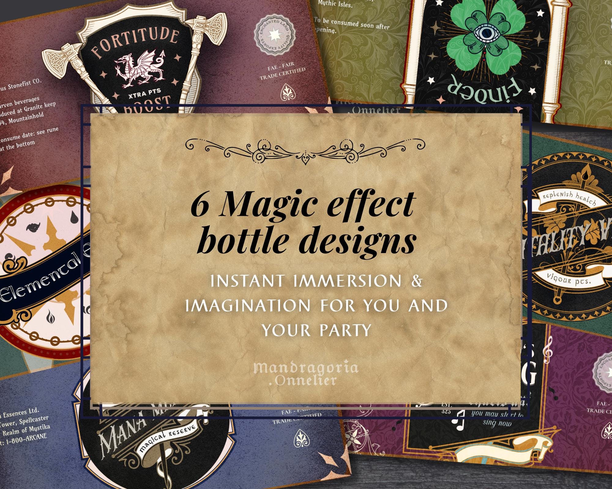 RPG Potions: Magic Effect Label Set, Printable DIY for Tabletop Game ...