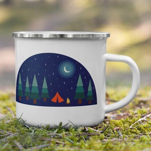 Camping Emaille Tasse, *VERSANDKOSTENFREI*, Wandern, Rucksack, Geschenk für Naturliebhaber, Weihnachtsgeschenk, Geburtstagsgeschenk