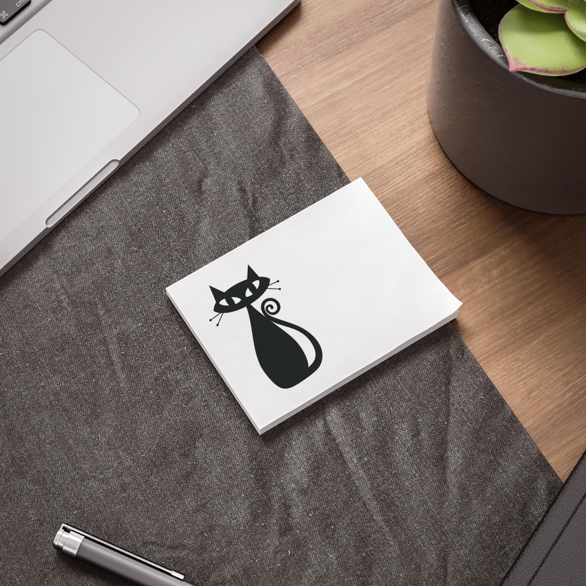 Atomic Cat Post-it® Note Pads, Retro Black Cat Sticky Notes, Mid ...