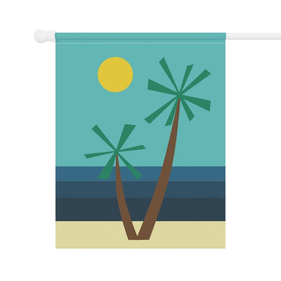 Strand-Gartenflagge – 71,1 X 101,6 Cm, Doppelseitig, Mit Palmen & Wellen-Motiv, Wetterfest