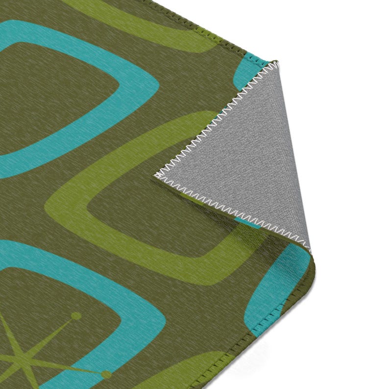 Mid Century Modern Area Rug, Atomic Starburst Rugs, Retro 1950s 1960s ...