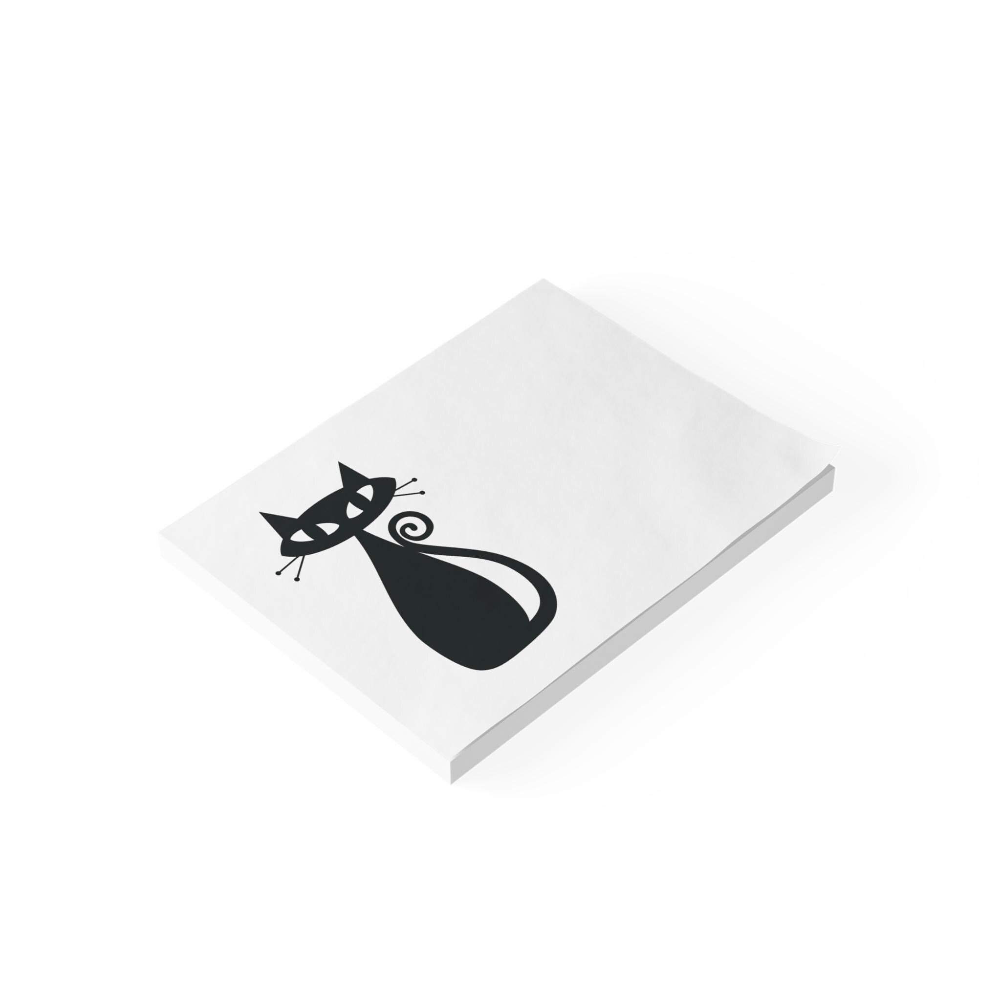 Atomic Cat Post-it® Note Pads, Retro Black Cat Sticky Notes, Mid ...