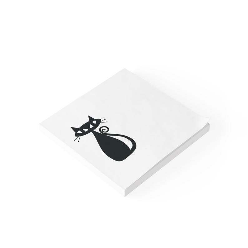 Atomic Cat Post-it® Note Pads, Retro Black Cat Sticky Notes, Mid ...
