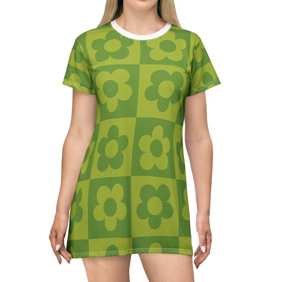 Cheerful Floral T-shirt Dress, Cute Summer Outfit, Casual Dress for Women,  Gift for Her, Eco-friendly Fashion - Etsy