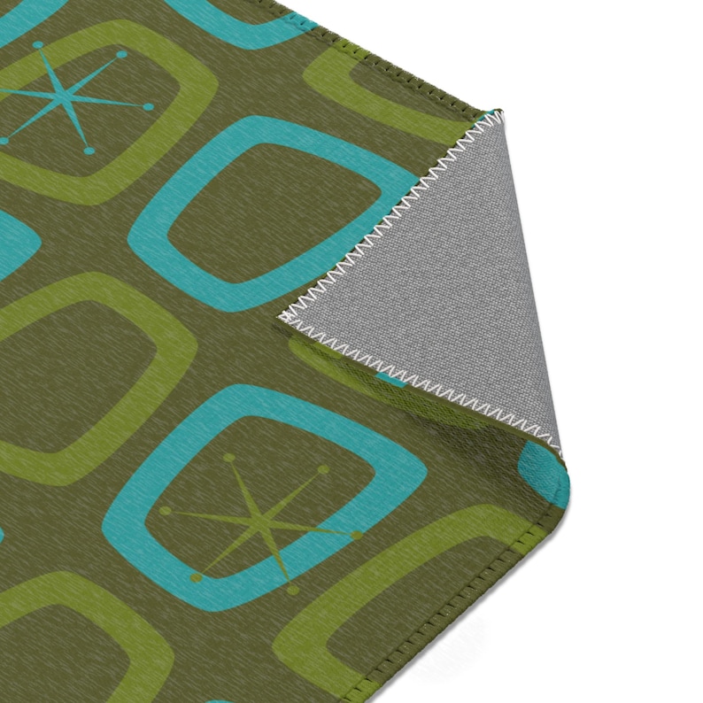 Mid Century Modern Area Rug, Atomic Starburst Rugs, Retro 1950s 1960s ...