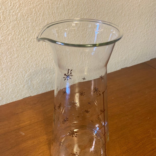 Vintage David Douglas Glass Carafe Snowflake Pattern