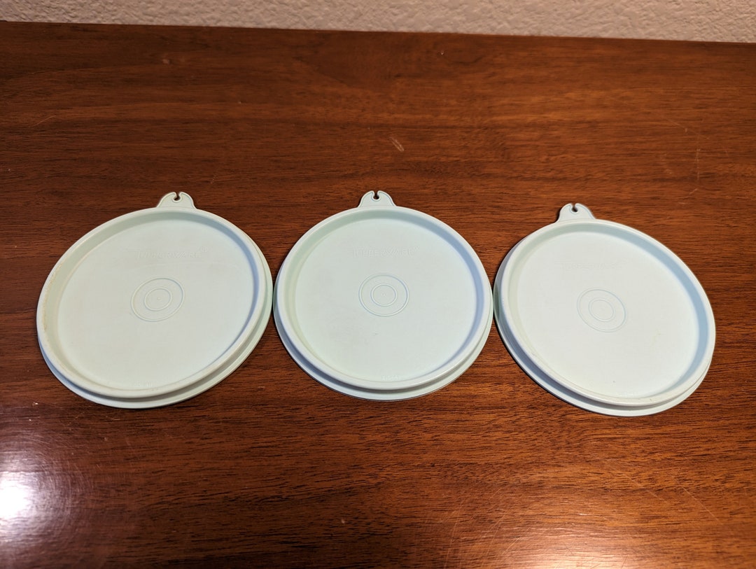 3 Tupperware Replacement Lids c Ring Light Blue Etsy